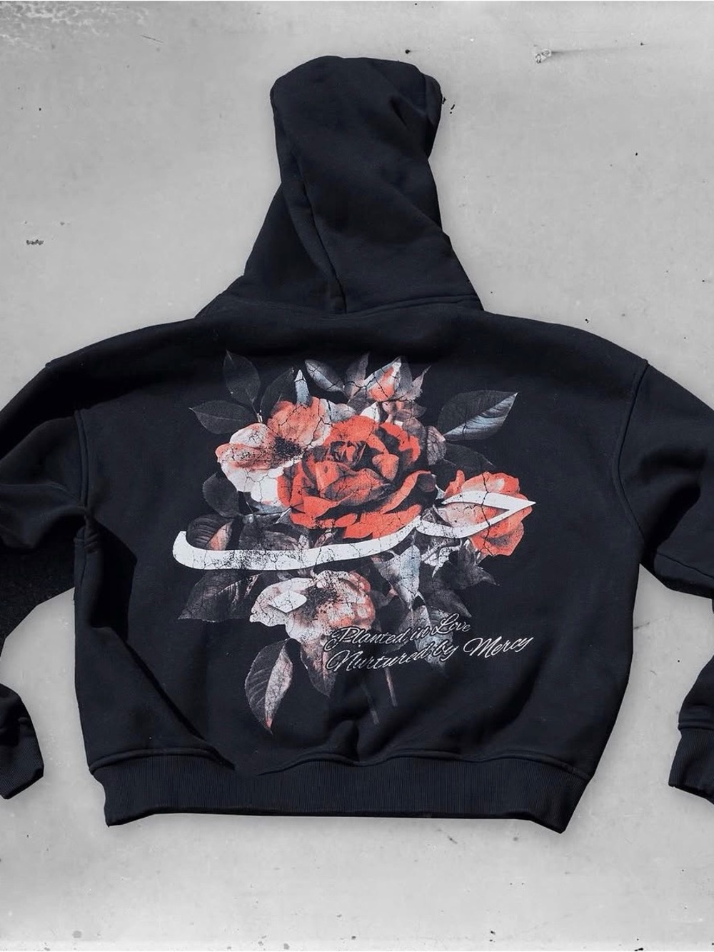 Black Rose Graphic Hoodie Sweatshirt